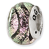 Sterling Silver Pink Lime Dichroic Glass Bead