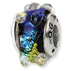 Sterling Silver Bumpy Rainbow Dichroic Glass Bead