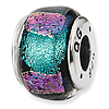 Sterling Silver Purple Turquoise Scaled Dichroic Glass Bead
