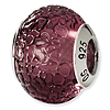 Sterling Silver Purple Italian Murano Bead