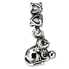 Sterling Silver Reflections Kitten with Ball Dangle Bead