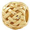 Sterling Silver Gold-plated Reflections Basketweave Bali Bead