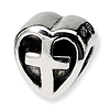 Sterling Silver Reflections Kids Heart with Cross Bead