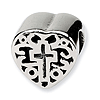 Sterling Silver Reflections Kids Heart with Cross and Scroll Bead