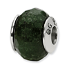 Sterling Silver Reflections Dark Green Quartz Stone Bead