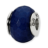 Sterling Silver Reflections Dark Blue Quartz Stone Bead
