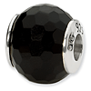 Sterling Silver Reflections Black Agate Stone Bead