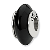 Sterling Silver Reflections Thin Black Agate Stone Bead