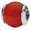 Sterling Silver Reflections Round Red Quartz Stone Bead