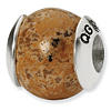 Sterling Silver Reflections Picture Jasper Stone Bead
