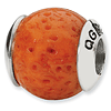 Sterling Silver Reflections Coral Stone Bead