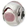 Sterling Silver White Lavender Black Italian Murano Bead