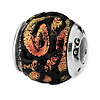 Sterling Silver Reflections Orange Dichroic Glass Bead