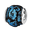Sterling Silver Reflections Blue Dichroic Glass Bead