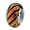 Sterling Silver Reflections Orange Swirl Dichroic Glass Bead