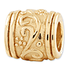 Sterling Silver Gold-plated Reflections Floral Grooved Bead