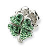 Sterling Silver Reflections Light Green Crystal Clover Bead