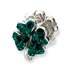 Sterling Silver Reflections Green Swarovski Crystal Clover Bead