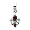 Sterling Silver Reflections Swarovski Fleur De Lis Dangle Bead