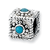 Sterling Silver Reflections Square Turquoise Bead
