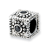 Sterling Silver Reflections Square CZ Bead
