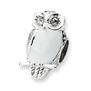 Sterling Silver Reflections White Enamel Wise Owl Bead