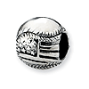 Sterling Silver Reflections USA Flag Baseball Bead