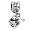 Sterling Silver Reflections Heart & Key Dangle Bead