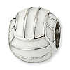 Sterling Silver Reflections Enameled Volleyball Bead
