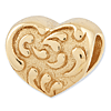 Sterling Silver Gold-plated Reflections Scroll Heart Bead
