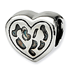 Sterling Silver Reflections Patchwork Heart Bead