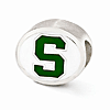 Sterling Silver Enameled Michigan State University Spartans Bead