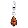 Sterling Silver Reflections Sunset with Black Spots Murano Dangle Bead