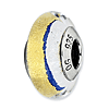 Sterling Silver Reflections Blue Gold Silver Italian Murano Bead