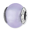 Sterling Silver Reflections Light Blue Matte Italian Murano Bead