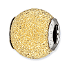 Sterling Silver Reflections Gold-plated Hammered Laser Cut Bead