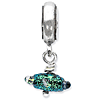 Sterling Silver Reflections Bumpy Green Dichroic Glass Dangle Bead