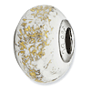 Sterling Silver Reflections White with Gold Foil Ceramic Bead