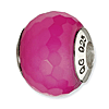 Sterling Silver Reflections Fuchsia Cracked Agate Shell Stone Bead