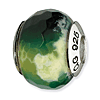 Sterling Silver Reflections Multi Green Cracked Agate Stone Bead