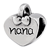 Sterling Silver Reflections Nana Heart Bead