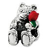 Sterling Silver Kids Reflections Bear with Flower Bead