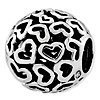 Sterling Silver Reflections Hearts Round Bali Bead