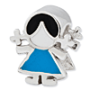 Sterling Silver Reflections Blue Dress Girl Bead