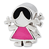 Sterling Silver Reflections Pink Dress Girl Bead
