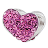 Sterling Silver Reflections Pink Swarovski Elements Heart Bead