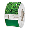 Sterling Silver Refletions Green Swarovski Elements Bead