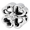 Sterling Silver Reflections Four Leaf Clover with CZ Bead