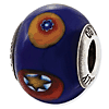 Sterling Silver Reflections Blue with Decorative Accents Glass Bead