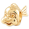 Sterling Silver Gold-plated Reflections Fish Bead